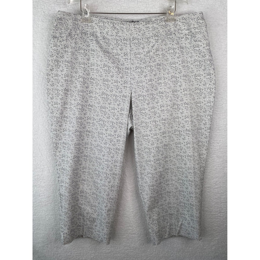 Cynthia Rowley Woman Black White Micro Print Cropped Pants Size 20W Stretch